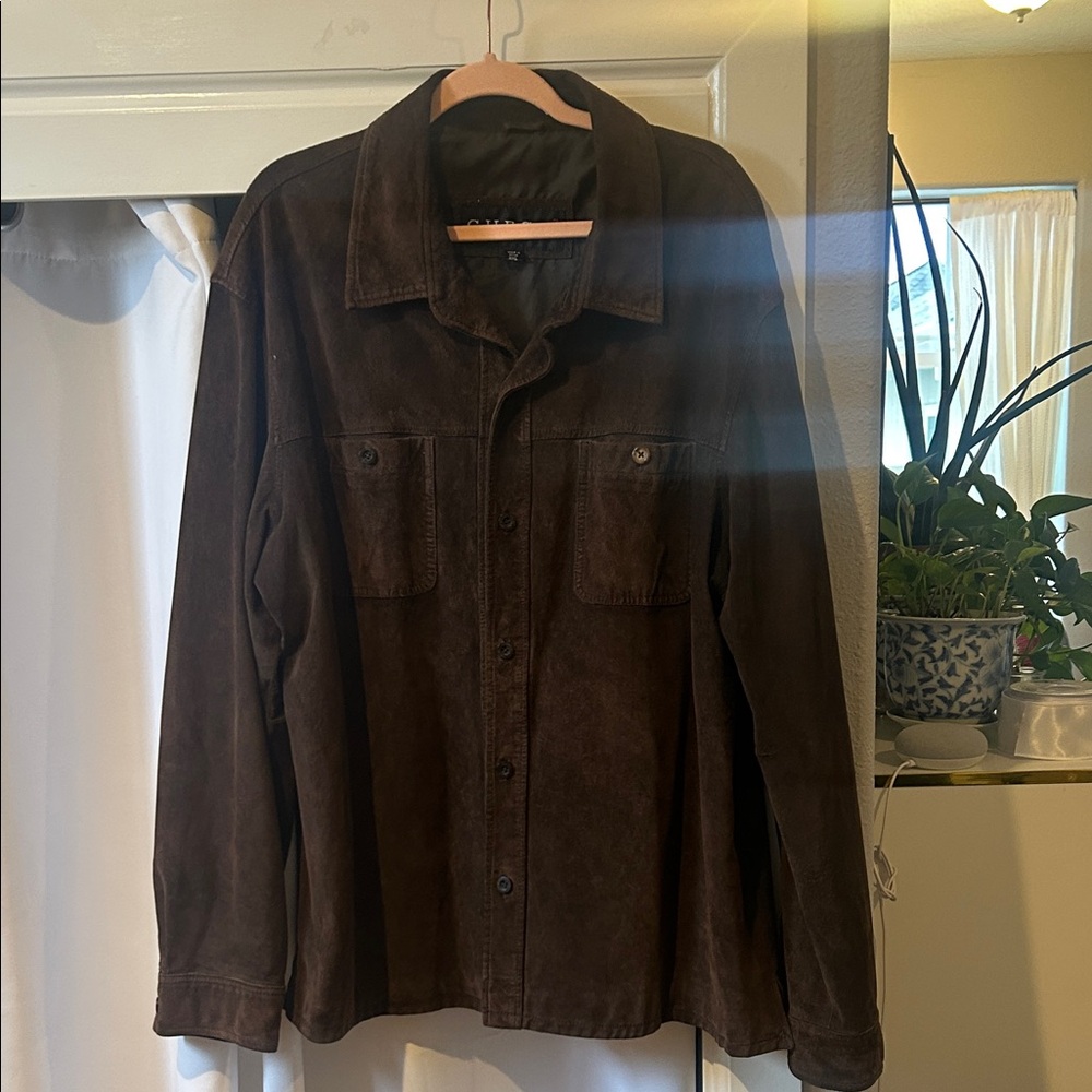 Rare Men's Vintage GUESS Brown Suede Jacket 90’s XXL